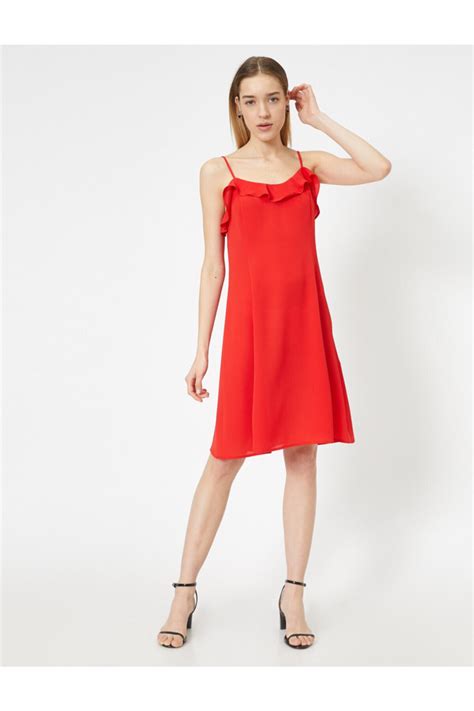koton kırmızı güpür elbise